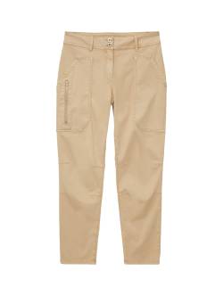 TOM TAILOR Damen Cargo Hose, beige, Uni, Gr. 44/28 von Tom Tailor