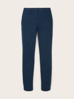 TOM TAILOR Damen Chino Hose, blau, Uni, Gr. 40/30 von Tom Tailor