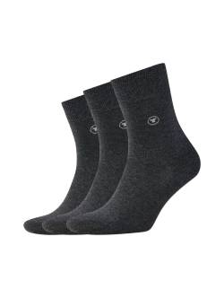 TOM TAILOR Damen Dreierpack Basic Socken, grau, Textprint, Gr. 39-42 von Tom Tailor