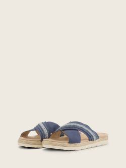 TOM TAILOR Damen Flache Slipper, blau, Uni, Gr. 36 von Tom Tailor