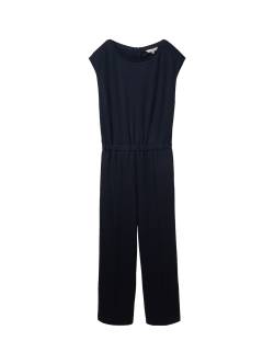 TOM TAILOR Damen Overall mit Twill Struktur, blau, Uni, Gr. 36 von Tom Tailor