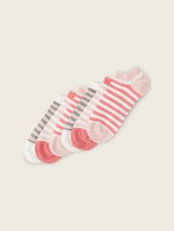 TOM TAILOR Damen Sneakersocken im 6er-Pack, rosa, Streifenmuster, Gr. 39-42 von Tom Tailor