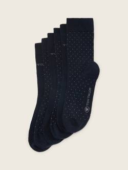 TOM TAILOR Damen Socken im 6er-Pack, blau, Muster, Gr. 35-38 von Tom Tailor