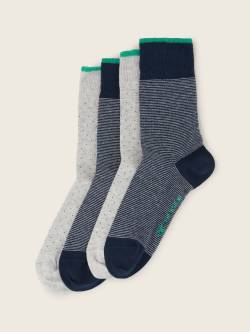 TOM TAILOR Damen Viererpack Socken mit Allover-Print, blau, Muster, Gr. 39-42 von Tom Tailor