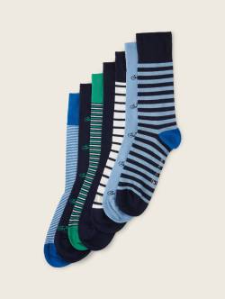 TOM TAILOR Herren 7er-Set Socken, blau, Muster, Gr. 39-42 von Tom Tailor