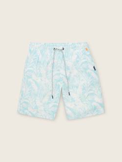 TOM TAILOR Herren Badeshorts mit Allover-Print, blau, Allover Print, Gr. L von Tom Tailor