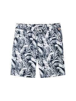 TOM TAILOR Herren Badeshorts mit Allover-Print, blau, Allover Print, Gr. S von Tom Tailor