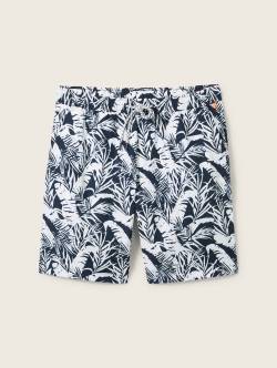 TOM TAILOR Herren Badeshorts mit Allover-Print, blau, Allover Print, Gr. XL von Tom Tailor