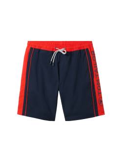 TOM TAILOR Herren Badeshorts mit Colour Blocking, blau, Colour Blocking, Gr. S von Tom Tailor