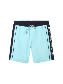 TOM TAILOR Herren Badeshorts mit Colour Blocking, blau, Colour Blocking, Gr. S von Tom Tailor