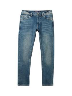 TOM TAILOR Herren Regular Tapered Jeans mit recycelter Baumwolle, blau, Uni, Gr. 30/32 von Tom Tailor