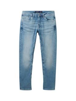 TOM TAILOR Herren Regular Tapered Jeans mit recycelter Baumwolle, blau, Uni, Gr. 33/32 von Tom Tailor