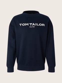 TOM TAILOR Herren Sweatshirt mit Logoprint, blau, Logo Print, Gr. L von Tom Tailor