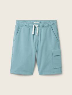 TOM TAILOR Jungen Cargo Sweat Shorts, grün, Uni, Gr. 146 von Tom Tailor