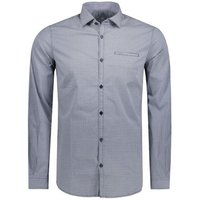 TOM TAILOR Langarmhemd Casual Blau Slim Langarm Kentkragen von Tom Tailor