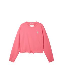 TOM TAILOR Mädchen Cropped Sweatshirt mit recyceltem Polyester, rosa, Uni, Gr. 152 von Tom Tailor