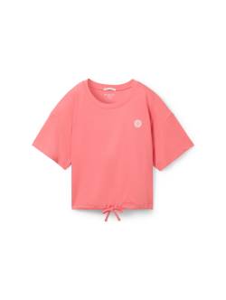 TOM TAILOR Mädchen Cropped T-Shirt mit Bio-Baumwolle, rosa, Uni, Gr. 164 von Tom Tailor