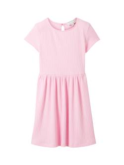 TOM TAILOR Mädchen Kleid mit Rippstruktur, rosa, Uni, Gr. 116/122 von Tom Tailor