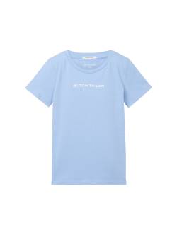 TOM TAILOR Mädchen T-Shirt mit Bio-Baumwolle, blau, Logo Print, Gr. 92/98 von Tom Tailor