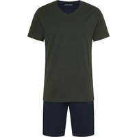 TOM TAILOR Schlafanzug, Shorty, V-Ausschnitt, gestreift, für Herren, grün, 48 von Tom Tailor