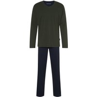 TOM TAILOR Schlafanzug, V-Ausschnitt, Logo-Badge, für Herren, grün, 48 von Tom Tailor