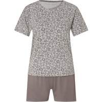 TOM TAILOR Shorty, Leo-Print, Rundhals, für Damen, grau, 40 von Tom Tailor