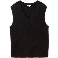 TOM TAILOR Sweatshirt Knit half cardigan vest, deep black von Tom Tailor