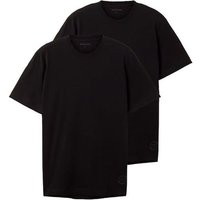 TOM TAILOR T-Shirt Basic T-Shirt 2-er Stück Pack Kurzarm Set (2-tlg) 6358 in Schwarz-2 von Tom Tailor