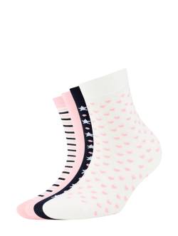 TOM TAILOR Unisex 4er Pack Girls Socken mit winterlichem Design, rosa, Logo Print, Gr. 27-30 von Tom Tailor