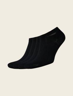 TOM TAILOR Unisex Viererpack Sneaker Socken, schwarz, Logo Print, Gr. 35-38 von Tom Tailor