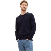 TOM TAILOR V-Ausschnitt-Pullover mit kleiner Logo-Stickerei von Tom Tailor