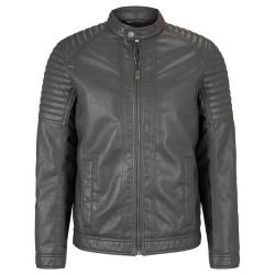 Tom Tailor Herren Jacke Faux Leather Biker Jacket stone grey XL von Tom Tailor
