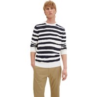 Tom Tailor Herren Rundhals Pullover PRINTED STRIPE KNITTER - Regular Fit von Tom Tailor