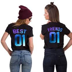 Best Friends T-Shirts für 2 Mädchen 1 Stück Sister T Shirt für Zwei Damen Beste Freunde Tshirts Freundin BFF Geschenke von Tom's Couples Shop