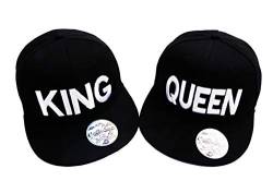 Tom's Couples Shop Partner Cap King Queen Snapback Set Liebhaber Paare Kappe Basecap Mütze für für Pärchen 3D Bestickte Paar (Schwarz) von Tom's Couples Shop