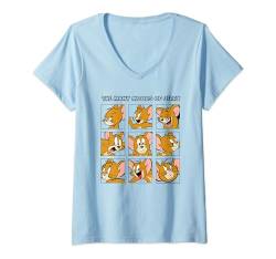 Tom & Jerry Many Moods Of Jerry T-Shirt mit V-Ausschnitt von Tom & Jerry