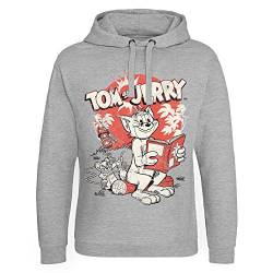 Tom & Jerry Offizielles Lizenzprodukt Vintage Comic Epic Kapuzenpullover (Heather Gray), M von Tom & Jerry