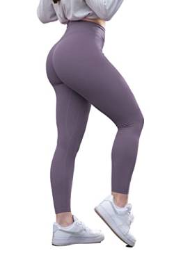 TomTiger Damen-Yogahose, hohe Taille, Workout, Yoga, Leggings für Frauen, Po, Heben, Bauchkontrolle, Booty Strumpfhose, Schwarze Pflaume, Mittel von TomTiger