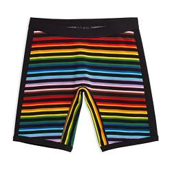 TomboyX 22,9 cm Boxershorts, Unterwäsche für Damen, Baumwoll-Stretch, bequeme Jungen-Shorts, Höschen (XS-6X), Progress Pride Stripes, M von TomboyX
