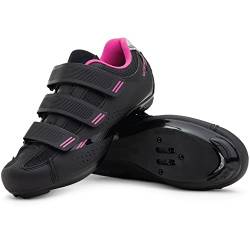 Tommaso Pista Women's Road Bike Cycling Spin Shoe Dual Cleat Compatibility - Black/Pink - 40 von Tommaso