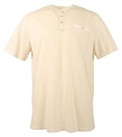 Tommy Bahama Henley-T-Shirt für Herren, gestreift, kurzärmelig, Bleached Sand, Klein von Tommy Bahama