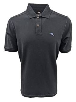 Tommy Bahama Herren Poloshirt New Marlin Around Polo Kurzarm Polo Shirts, Schwarz (Stahlblaues Logo), Mittel von Tommy Bahama