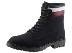 Schnürboots TOMMY HILFIGER "CORPORATE NUBUCK BOOT" Gr. 44, blau (dunkelblau) Herren Schuhe Schnürboots von Tommy Hilfiger