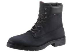 Schnürboots TOMMY HILFIGER "HILFIGER PADDED NUBUCK BOOT" Gr. 45, blau (dunkelblau) Herren Schuhe Schnürboots von Tommy Hilfiger