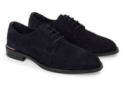 Schnürschuh TOMMY HILFIGER "CORE RWB SUEDE SHOE" Gr. 41, blau (dunkelblau) Herren Schuhe Business-Schuhe von Tommy Hilfiger