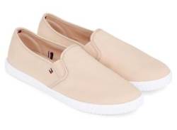 Slipper TOMMY HILFIGER "CANVAS SLIP-ON SNEAKER" Gr. 39, beige (hellbeige) Damen Schuhe von Tommy Hilfiger