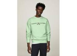 Sweatshirt TOMMY HILFIGER "TOMMY LOGO SWEATSHIRT" Gr. L, grün (mint gel) Herren Sweatshirts von Tommy Hilfiger