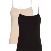 TOMMY HILFIGER Premium Essentials Schlafanzug-Oberteil- 2er-Pack, Spaghettiträger, für Damen, schwarz, XS von Tommy Hilfiger