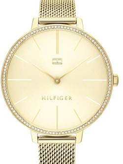 Tommy Hilfiger Analog Quarzuhr für Damen mit Gelbgoldfarbenes Edelstahl-Mesh-Gliederarmband - 1782114 von Tommy Hilfiger