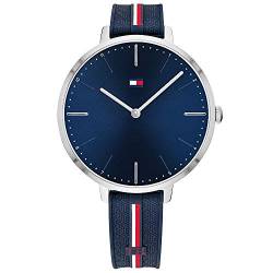 Tommy Hilfiger Analog Quarzuhr für Damen mit Marinblaues Silikonarmband - 1782154 von Tommy Hilfiger